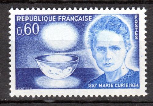 Poštová známka Francúzsko 1967 Marie Curie-Sk³odowská Mi# 1600