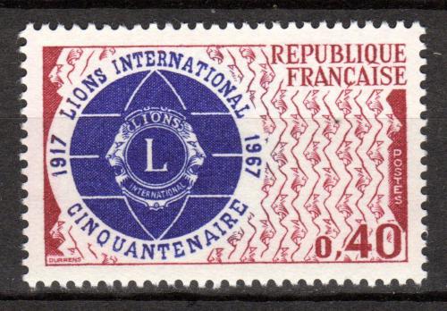 Poštová známka Francúzsko 1967 Lions Intl., 50. výroèie Mi# 1601