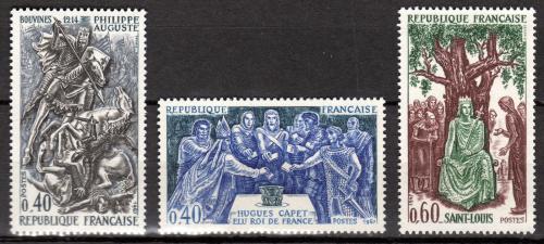Poštové známky Francúzsko 1967 Historické události Mi# 1604-06