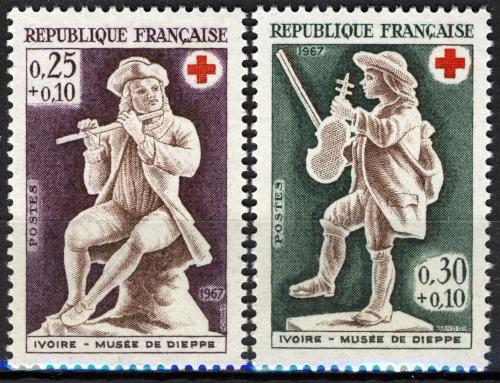 Poštové známky Francúzsko 1967 Èervený kríž Mi# 1607-08