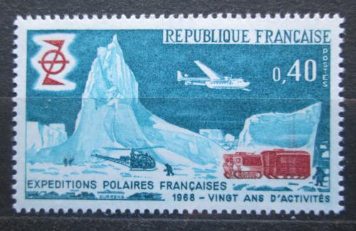 Poštová známka Francúzsko 1968 Lietadlo nad Južnám pólem Mi# 1639