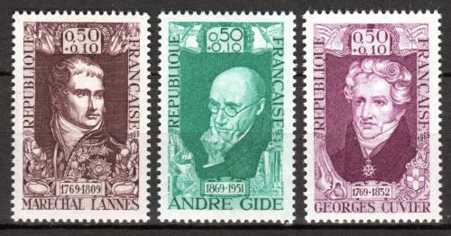 Poštové známky Francúzsko 1969 Osobnosti Mi# 1670-72