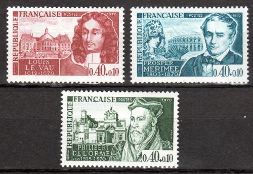 Poštovní známky Francie 1970 Osobnosti Mi# 1696-98