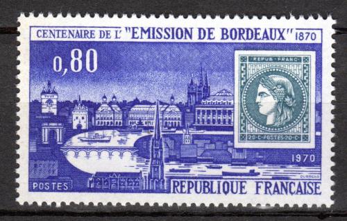 Poštová známka Francúzsko 1970 První známky z Bordeaux, 100. výroèie Mi# 1730