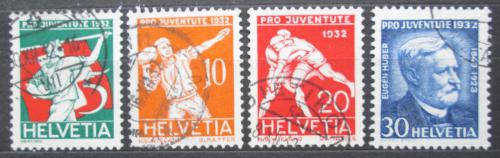 Poštové známky Švýcarsko 1932 Šport a Eugen Huber Mi# 262-65 Kat 16€