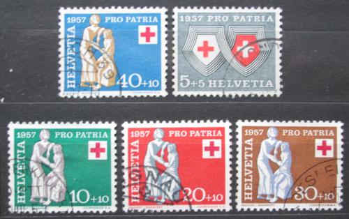 Poštové známky Švýcarsko 1957 Èervený kríž Mi# 641-45 Kat 13€