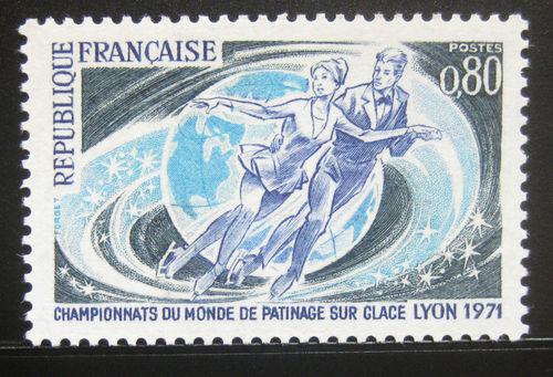 Poštová známka Francúzsko 1971 MS v krasobruslení Mi# 1739
