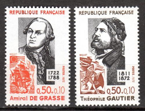 Poštové známky Francúzsko 1972 Osobnosti Mi# 1806-07