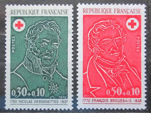 Poštové známky Francúzsko 1972 Èervený kríž, osobnosti Mi# 1815-16