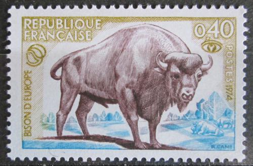 Poštová známka Francúzsko 1974 Zubr evropský Mi# 1874