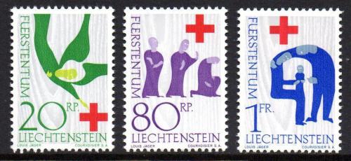 Poštové známky Lichtenštajnsko 1963 Èervený kríž Mi# 428-30