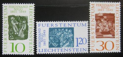 Poštové známky Lichtenštajnsko 1965 Umenie, Ferdinand Nigg Mi# 455-57