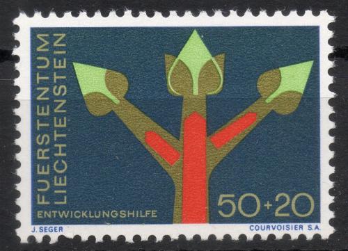 Poštová známka Lichtenštajnsko 1967 Rozvojová pomoc Mi# 485