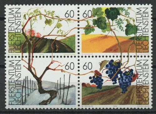 Poštové známky Lichtenštajnsko 1994 Vinaøství Mi# 1089-92