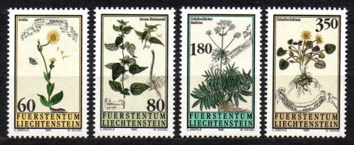 Poštové známky Lichtenštajnsko 1995 Lieèivé rastliny Mi# 1116-19 Kat 11€