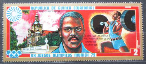 Poštová známka Rovníková Guinea 1972 LOH Mnichov, vzpírání Mi# 82