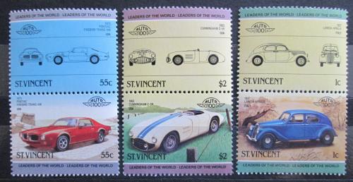 Poštové známky Svätý Vincent 1985 Automobily Mi# 798-803