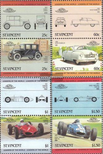 Poštové známky Svätý Vincent 1985 Automobily Mi# 820-27