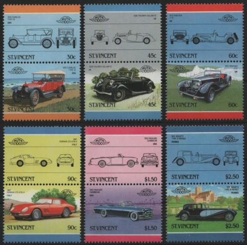 Poštové známky Svätý Vincent 1986 Automobily Mi# 916-27 Kat 8€