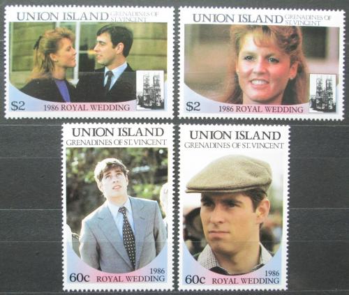 Poštové známky Svätý Vincent Union 1986 Krá¾ovská svadba Mi# 171-74 