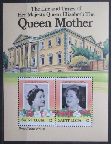 Poštové známky Svätá Lucia 1985 Krá¾ovna Matka Alžbeta Mi# Block 40