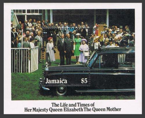 Poštová známka Jamajka 1985 Krá¾ovna Matka Alžbeta Mi# Block 26