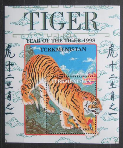 Poštová známka Turkménsko 1998 Tiger Mi# N/N