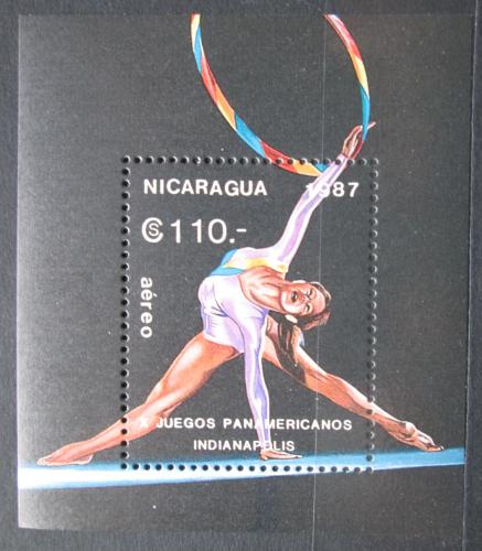Poštová známka Nikaragua 1987 Športovní gymnastika Mi# Block 174