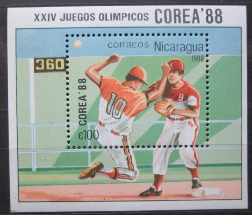 Poštová známka Nikaragua 1988 Baseball Mi# Block 177