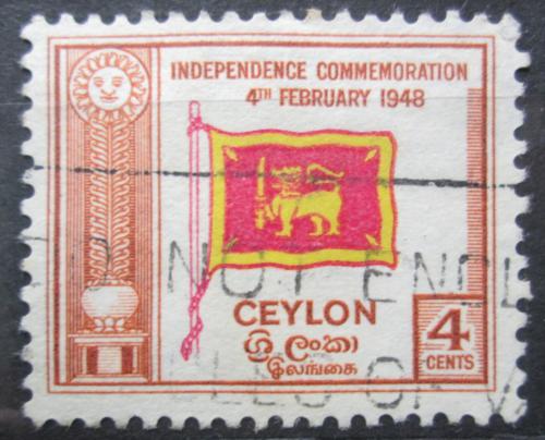 Poštová známka Cejlon 1949 Štátna vlajka Mi# 252