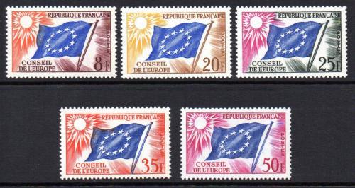 Poštové známky Francúzsko 1958-59 Rada Evropy, služobná Mi# 2-6