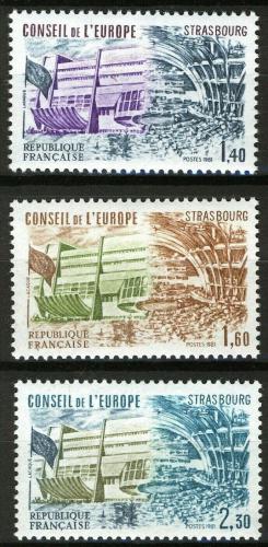 Poštové známky Francúzsko 1981 Rada Evropy, služobná Mi# 27-29