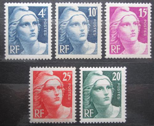 Poštové známky Francúzsko 1945 Marianne Mi# 698-702 Kat 14€