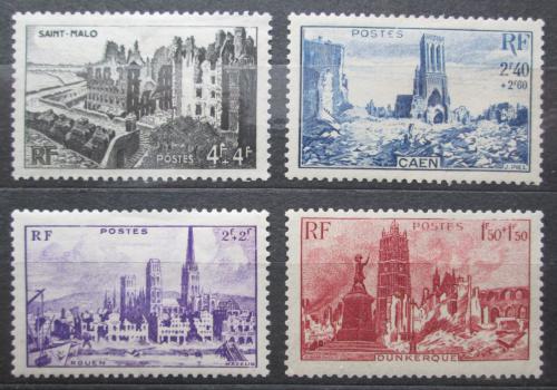 Poštové známky Francúzsko 1945 Obnova mìst Mi# 736-39