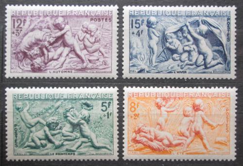 Poštové známky Francúzsko 1949 Sochy, roèní období Mi# 877-80 Kat 10€