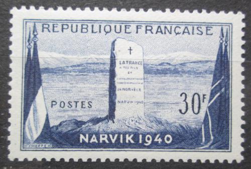 Poštová známka Francúzsko 1952 Bitka o Narvik, 12. výroèie Mi# 940