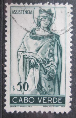 Poštová známka Kapverdy 1948 Svätá Alžbeta, daòová Mi# 4