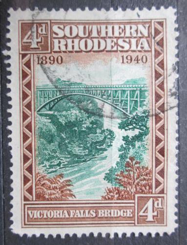 Poštová známka Južná Rhodésia 1940 Most pøes Viktoriiny vodopády Mi# 60