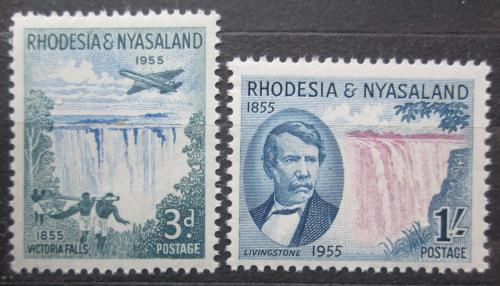 Poštové známky Rhodésia a Òasko 1955 Objevení Viktoriiných vodopádù Mi# 17-18
