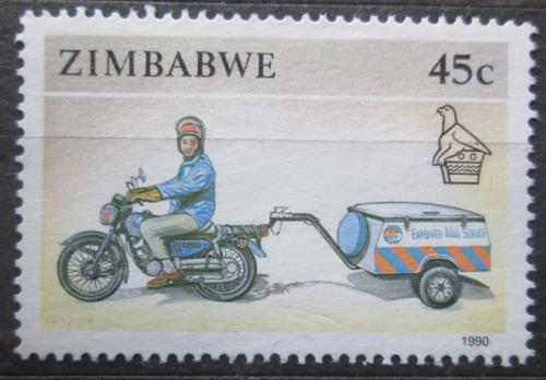 Poštová známka Zimbabwe 1990 Motocykl s vozíkem Mi# 433