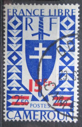 Poštová známka Kamerun 1945 Lotrinský køíž pretlaè Mi# 267