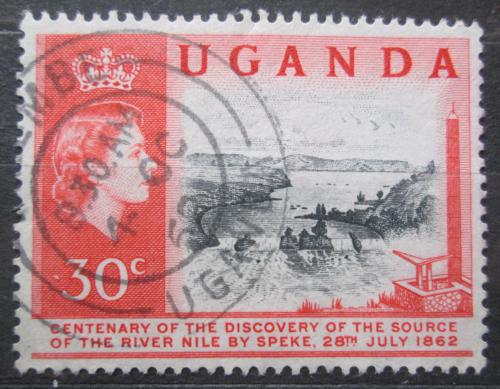 Poštová známka Uganda 1962 Vodopády Mi# 69