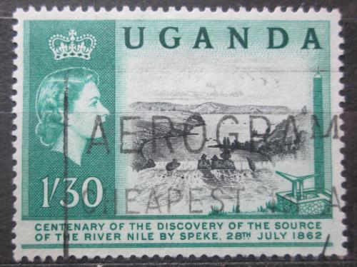 Poštová známka Uganda 1962 Vodopády Mi# 71