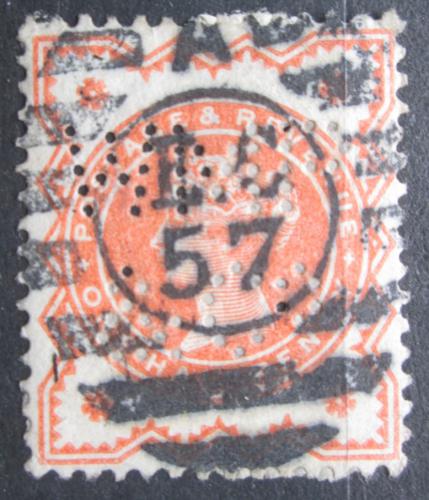 Poštová známka Ve¾ká Británia 1887 Krá¾ovna Viktória perfin Mi# 86