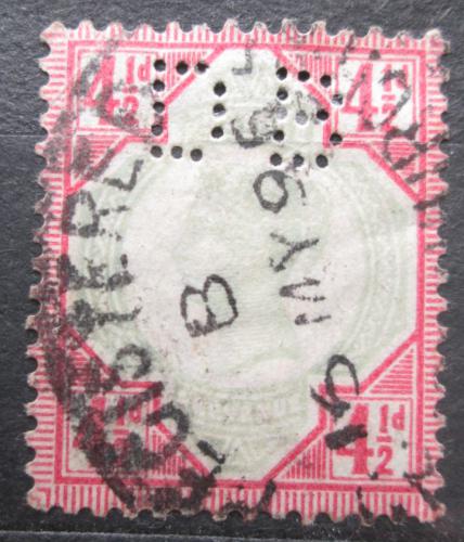 Poštová známka Ve¾ká Británia 1887 Krá¾ovna Viktória perfin Mi# 92 Kat 35€