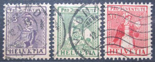 Poštové známky Švýcarsko 1917 ¼udové kroje TOP SET Mi# 133-35 Kat 110€