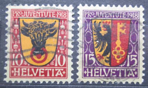 Poštové známky Švýcarsko 1918 Znaky mìst, Pro Juventute Mi# 143-44 Kat 40€