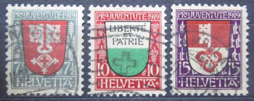Poštové známky Švýcarsko 1919 Znaky mìst, Pro Juventute Mi# 149-51 Kat 40€
