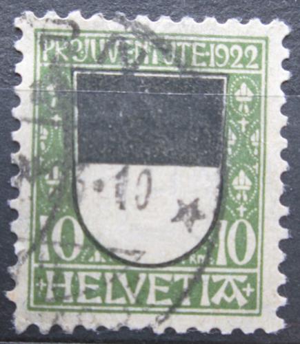 Poštová známka Švýcarsko 1922 Znak Freiburg, Pro Juventute Mi# 176