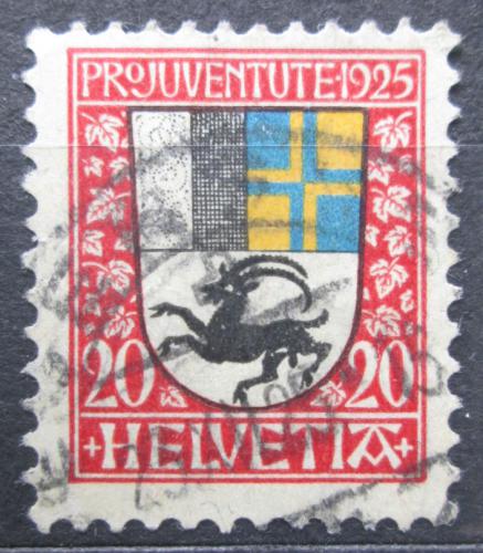 Poštová známka Švýcarsko 1925 Znak Graubünden, Pro Juventute Mi# 216